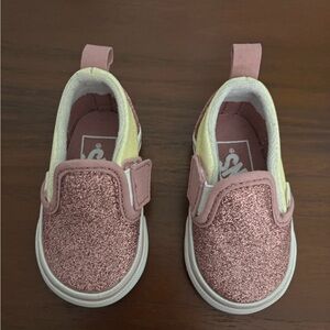 Vans Sparkly Pink Kids Slip-On Sneakers